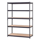 Muscle Rack 48"W x 24"D x 72"H 5-Shelf Steel Shelving, Black