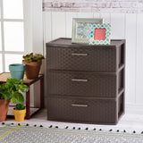 Sterilite 3 Drawer Wide Weave Tower Espresso