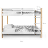 Letto Twin over Twin Bunk Bed, Multiple Colors