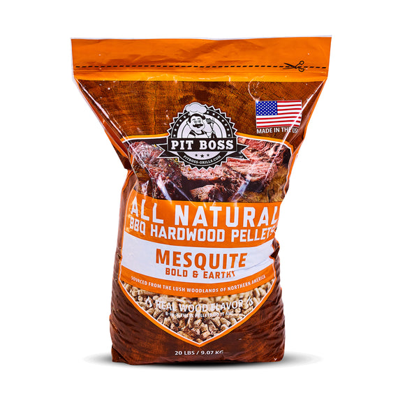Pit Boss Texas Mesquite Hardwood BBQ Grilling and Smoking Pellets - 20 lb Resealable Bag