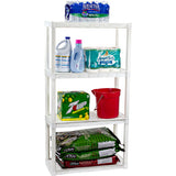 Plano 30"W x 14"D x 55.5"H 4-Shelf Solid Shelving Unit, White