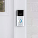 Ring 2 Wi-Fi Enabled Security Video Doorbell, Works with Alexa, Satin Nickel Finish - Includes Free Cleaning Cloth