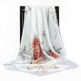 Silk Scarves Women Foulard 90*90cm Square head scarf Ladies Shawl wrap muffler pareo Bandanna female chiffon hijab poncho wool