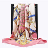 Silk Scarves Women Foulard 90*90cm Square head scarf Ladies Shawl wrap muffler pareo Bandanna female chiffon hijab poncho wool