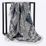 Silk Scarves Women Foulard 90*90cm Square head scarf Ladies Shawl wrap muffler pareo Bandanna female chiffon hijab poncho wool