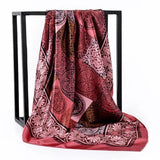 Silk Scarves Women Foulard 90*90cm Square head scarf Ladies Shawl wrap muffler pareo Bandanna female chiffon hijab poncho wool