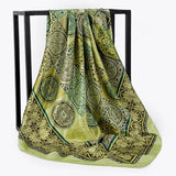 Silk Scarves Women Foulard 90*90cm Square head scarf Ladies Shawl wrap muffler pareo Bandanna female chiffon hijab poncho wool