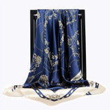 Silk Scarves Women Foulard 90*90cm Square head scarf Ladies Shawl wrap muffler pareo Bandanna female chiffon hijab poncho wool