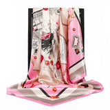 Silk Scarves Women Foulard 90*90cm Square head scarf Ladies Shawl wrap muffler pareo Bandanna female chiffon hijab poncho wool
