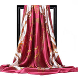 Silk Scarves Women Foulard 90*90cm Square head scarf Ladies Shawl wrap muffler pareo Bandanna female chiffon hijab poncho wool