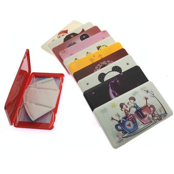 Mask Storage Box Colorful Cartoon Respirator Storage Box Portable Student Mask Holder Outdoor Cycling FaceMask Case