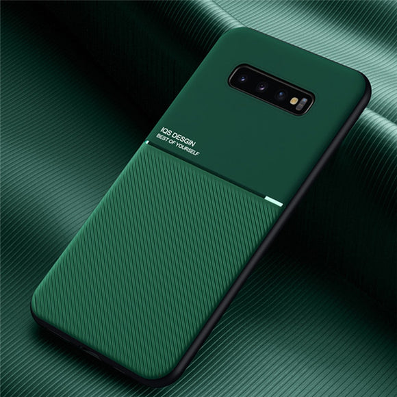 Phone Leather Case For Samsung Galaxy S10 S20 S21 Plus Ultra FE S9 S8 Plus S10E Note 20 10 9 8 A50 A70Magnetic Car Plate Cover S