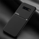 Phone Leather Case For Samsung Galaxy S10 S20 S21 Plus Ultra FE S9 S8 Plus S10E Note 20 10 9 8 A50 A70Magnetic Car Plate Cover S