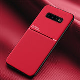 Phone Leather Case For Samsung Galaxy S10 S20 S21 Plus Ultra FE S9 S8 Plus S10E Note 20 10 9 8 A50 A70Magnetic Car Plate Cover S