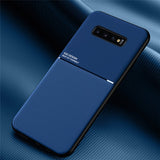 Phone Leather Case For Samsung Galaxy S10 S20 S21 Plus Ultra FE S9 S8 Plus S10E Note 20 10 9 8 A50 A70Magnetic Car Plate Cover S