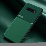 Phone Leather Case For Samsung Galaxy S10 S20 S21 Plus Ultra FE S9 S8 Plus S10E Note 20 10 9 8 A50 A70Magnetic Car Plate Cover S